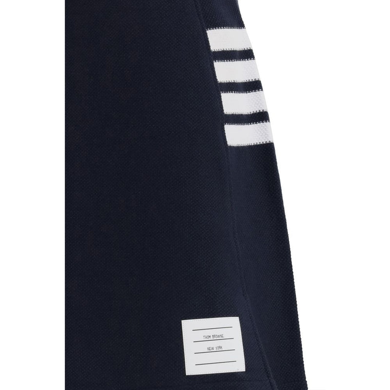 Thom Browne Blue Cotton Mini Skirt with 4-Bar Piqué Design