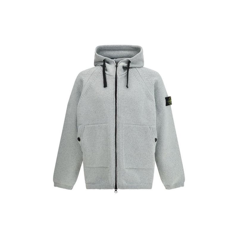 Stone Island Oversized Gray Polyester Sweatshirt