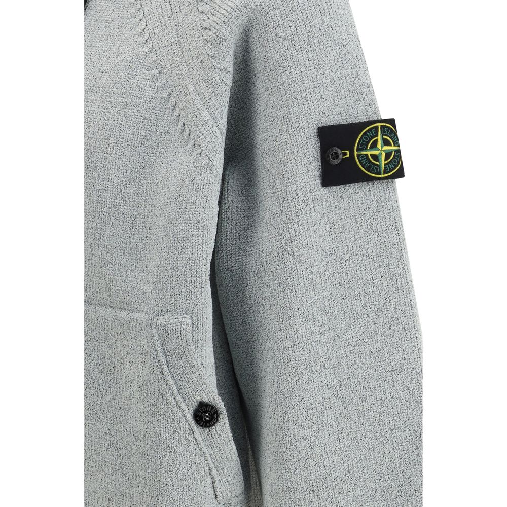 Stone Island Oversized Gray Polyester Sweatshirt