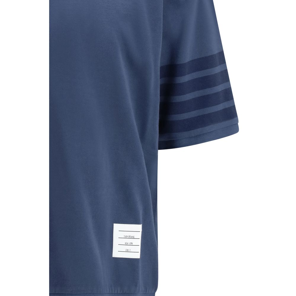 Thom Browne Blue Cotton 4-Bar Sportswear T-Shirt