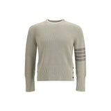 Thom Browne 4-Bar Beige Cotton Sweatshirt for Men
