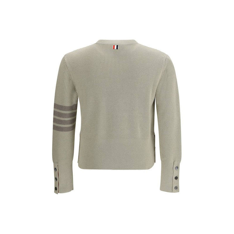 Thom Browne Beige Cotton 4-Bar Sweatshirt for Men