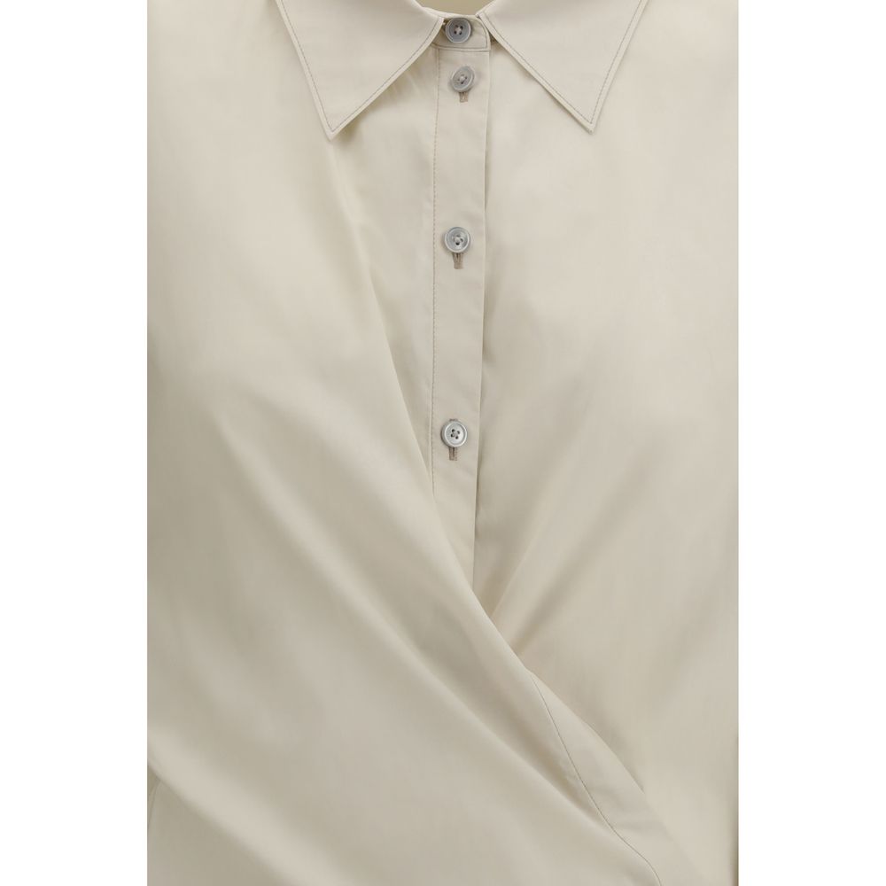 Lemaire Beige Cotton-Silk Dress Shirt for Women