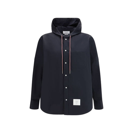Thom Browne Black Polyamide Sweatshirt with Adjustable Hood