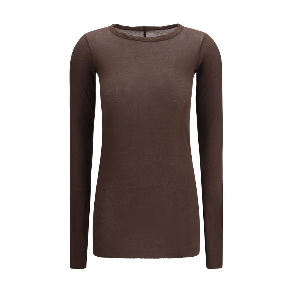 Rick Owens Brown Cotton Long Sleeve T-Shirt for Women