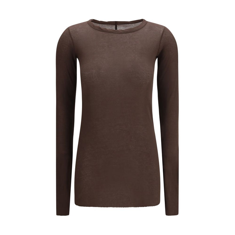 Rick Owens Brown Cotton Long Sleeve T-Shirt for Women