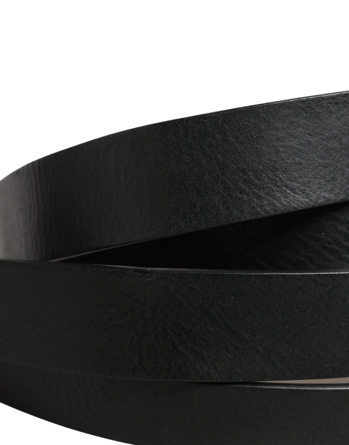 Ceinture Dolce & Gabbana en cuir noir à double sangle et boucle argentée