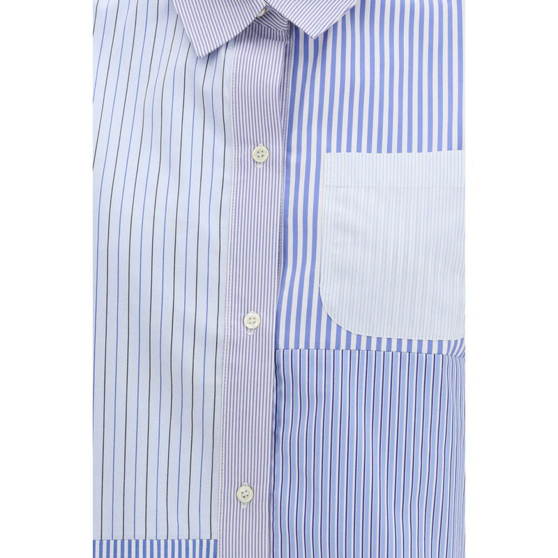 E.L.V. DENIM Emilie Blue Cotton Pattern Shirt