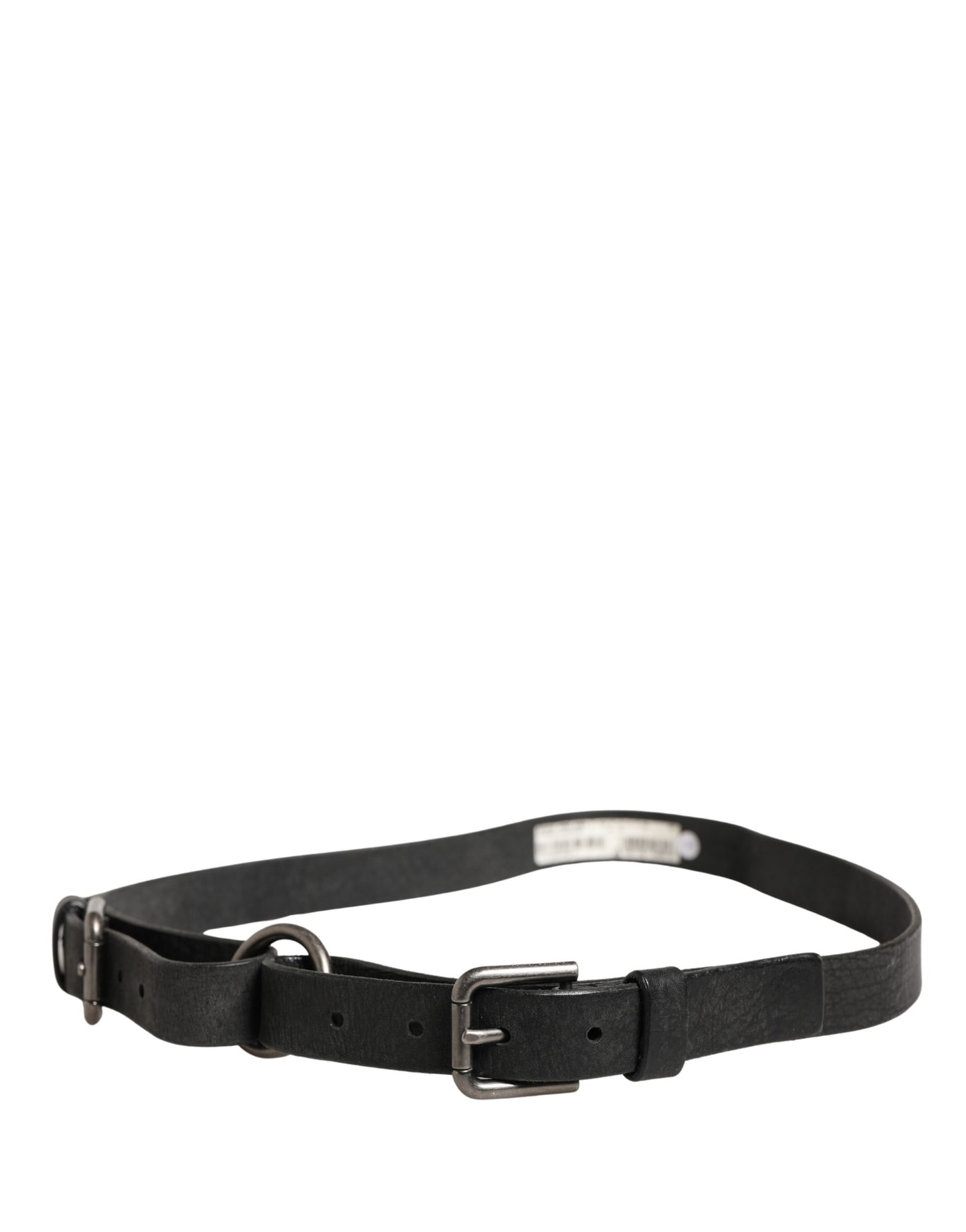 Ceinture Dolce &amp; Gabbana pour homme en cuir de veau noir avec boucle en métal
