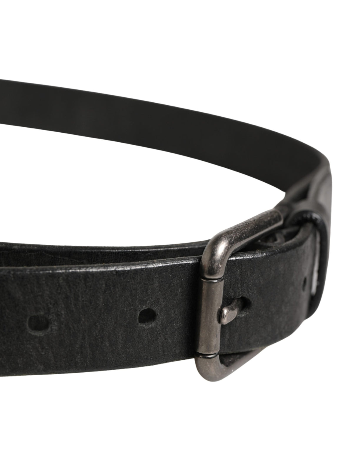 Ceinture Dolce &amp; Gabbana pour homme en cuir de veau noir avec boucle en métal