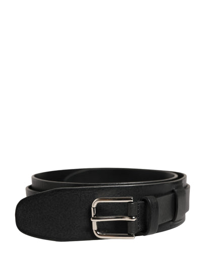 Ceinture Dolce &amp; Gabbana pour homme, en cuir noir classique avec boucle en métal