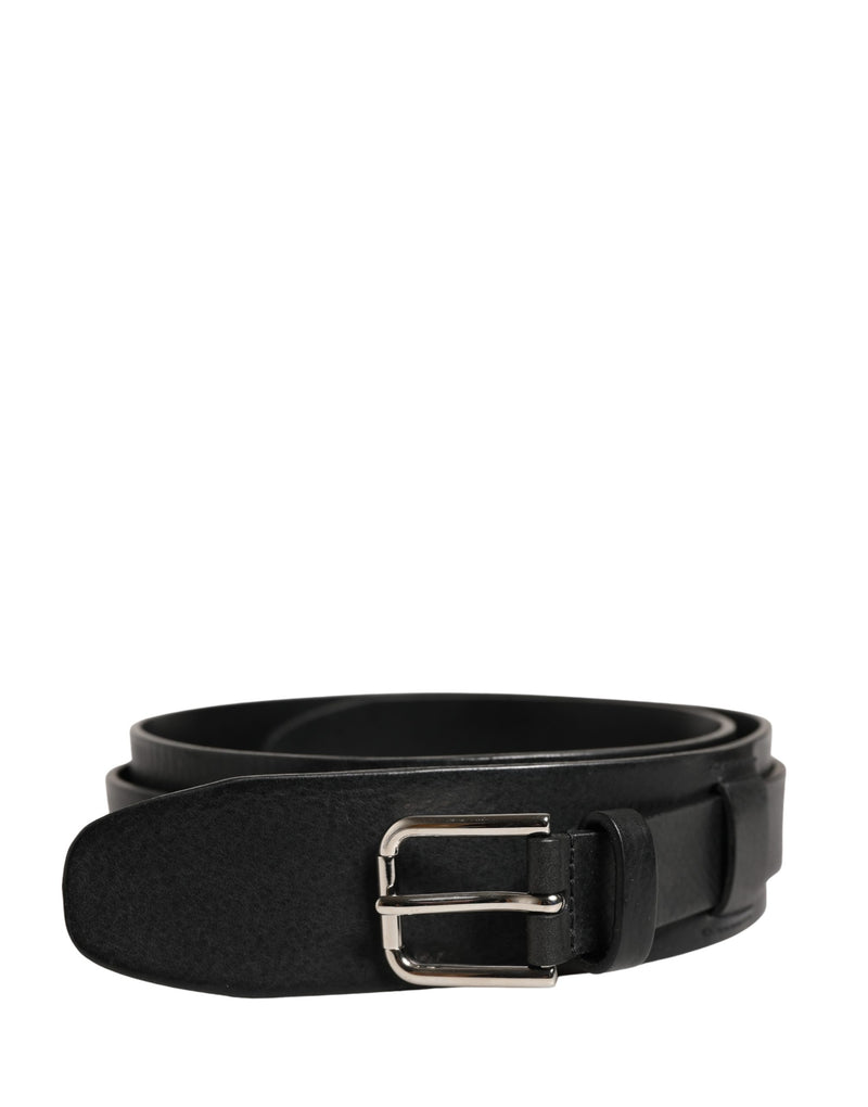 Ceinture Dolce &amp; Gabbana pour homme, en cuir noir classique avec boucle en métal