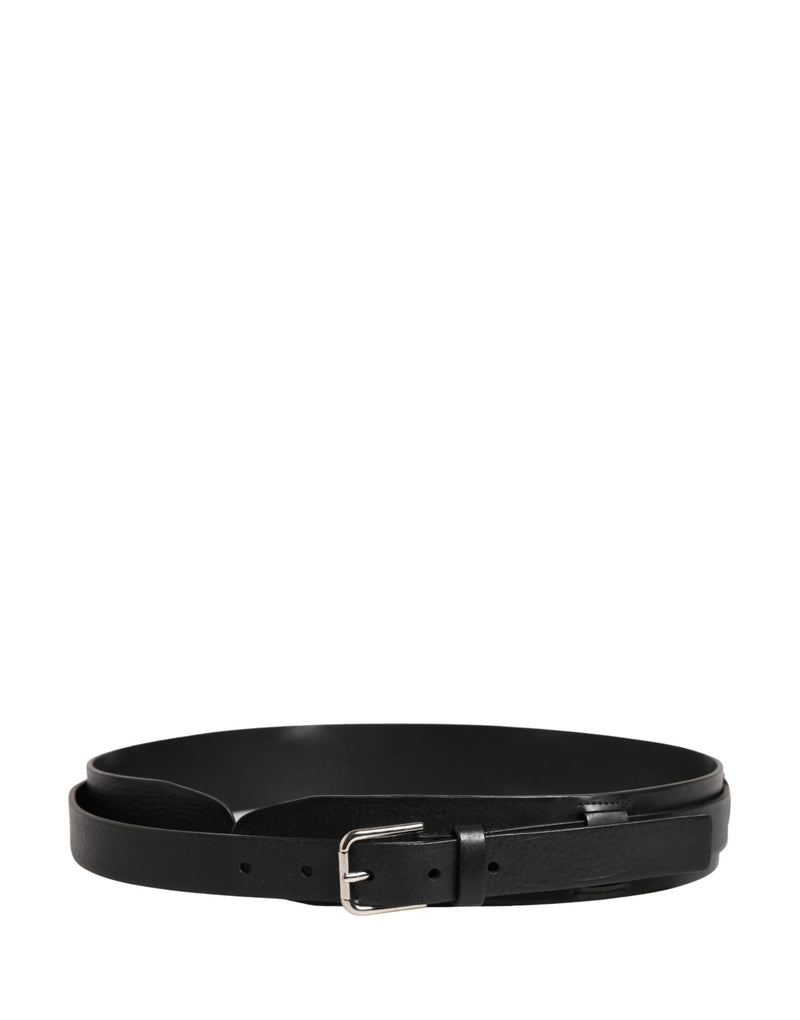 Ceinture Dolce &amp; Gabbana pour homme, en cuir noir classique avec boucle en métal