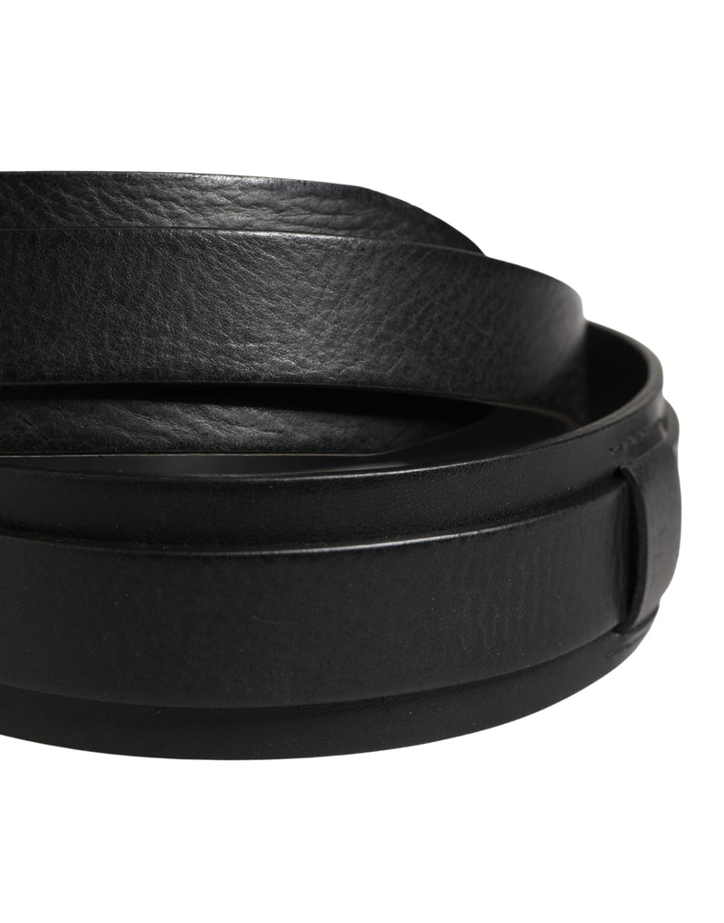 Ceinture Dolce &amp; Gabbana pour homme, en cuir noir classique avec boucle en métal