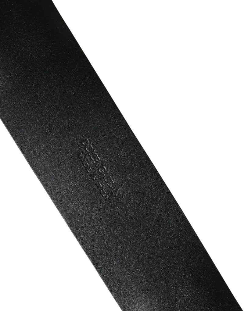 Ceinture Dolce &amp; Gabbana pour homme, en cuir noir classique avec boucle en métal