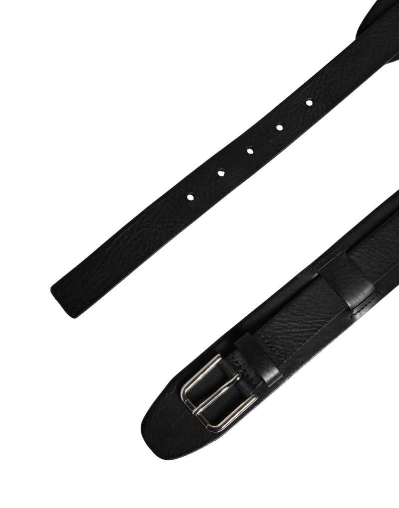 Ceinture Dolce &amp; Gabbana pour homme, en cuir noir classique avec boucle en métal