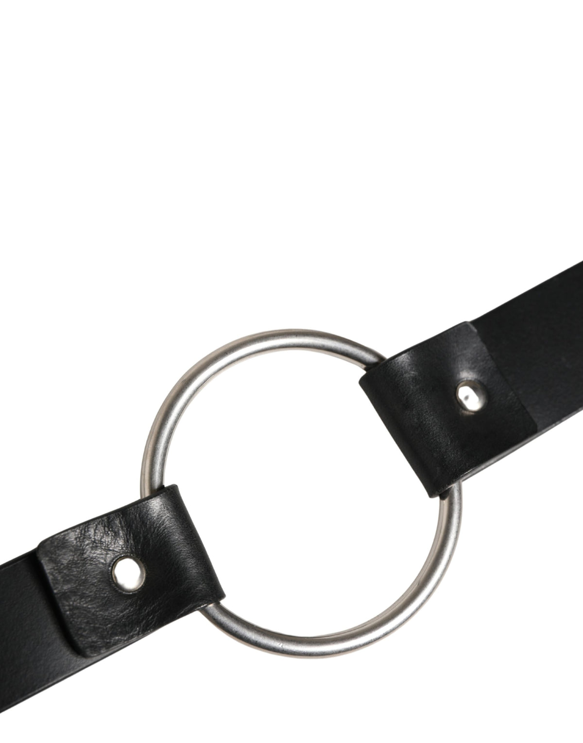 Ceinture Dolce &amp; Gabbana en cuir noir à double sangle et boucle argentée
