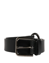 Ceinture Dolce &amp; Gabbana pour homme en cuir de veau noir avec boucle en métal
