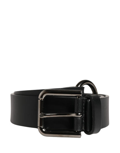 Ceinture Dolce &amp; Gabbana pour homme en cuir de veau noir avec boucle en métal