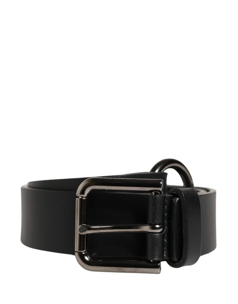 Ceinture Dolce &amp; Gabbana pour homme en cuir de veau noir avec boucle en métal