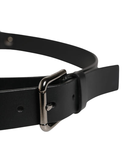 Ceinture Dolce &amp; Gabbana pour homme en cuir de veau noir avec boucle en métal