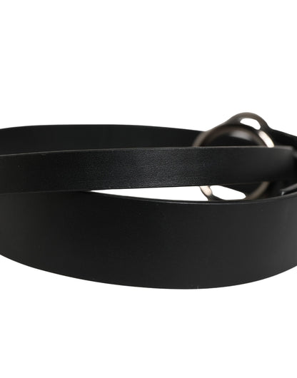 Ceinture Dolce &amp; Gabbana pour homme en cuir de veau noir avec boucle en métal