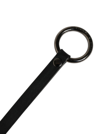 Ceinture Dolce &amp; Gabbana pour homme en cuir de veau noir avec boucle en métal