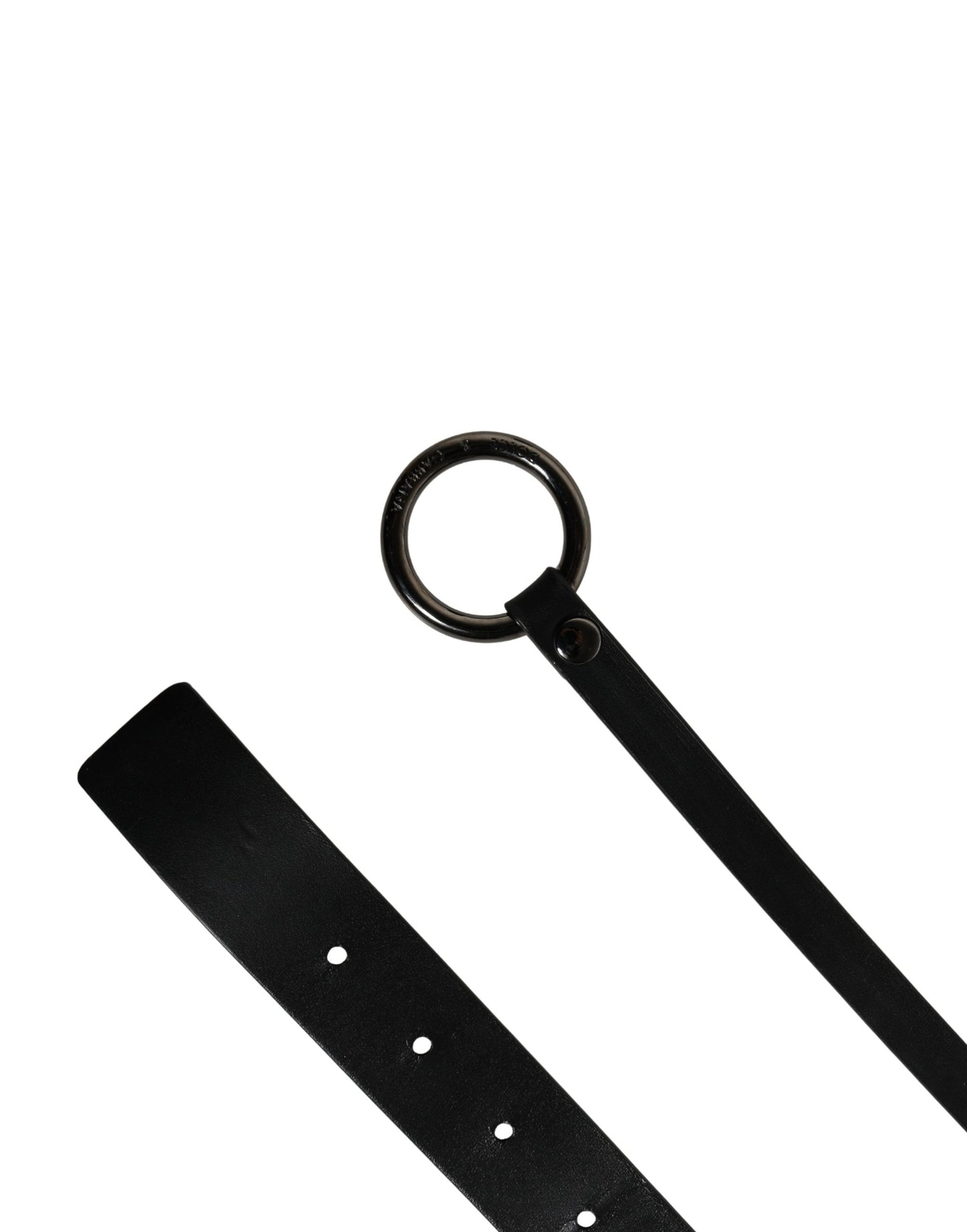 Ceinture Dolce &amp; Gabbana pour homme en cuir de veau noir avec boucle en métal