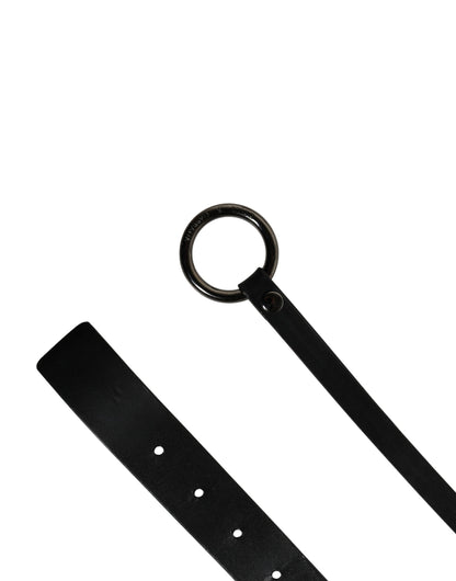 Ceinture Dolce &amp; Gabbana pour homme en cuir de veau noir avec boucle en métal