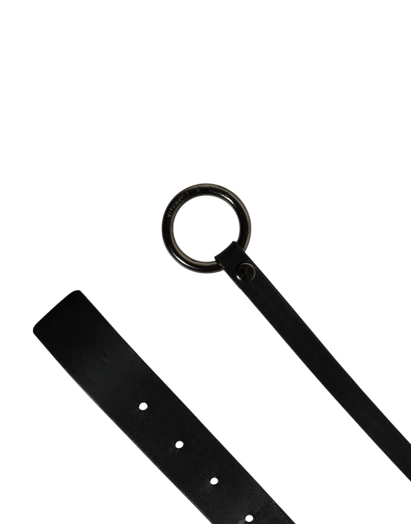 Ceinture Dolce &amp; Gabbana pour homme en cuir de veau noir avec boucle en métal