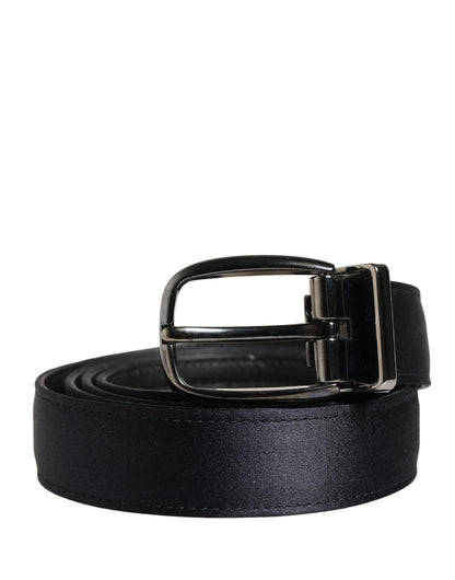 Ceinture Dolce &amp; Gabbana pour homme, noire, classique, en viscose, avec boucle en métal