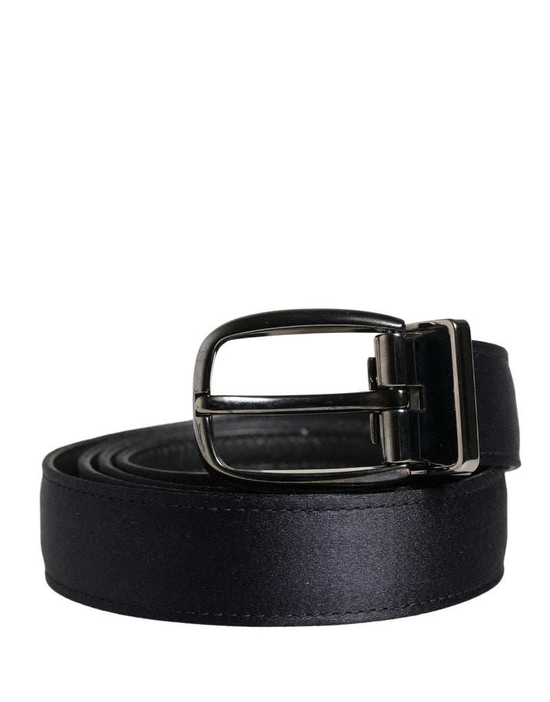 Ceinture Dolce &amp; Gabbana pour homme, noire, classique, en viscose, avec boucle en métal