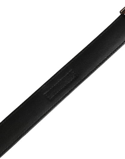 Ceinture Dolce &amp; Gabbana pour homme, noire, classique, en viscose, avec boucle en métal
