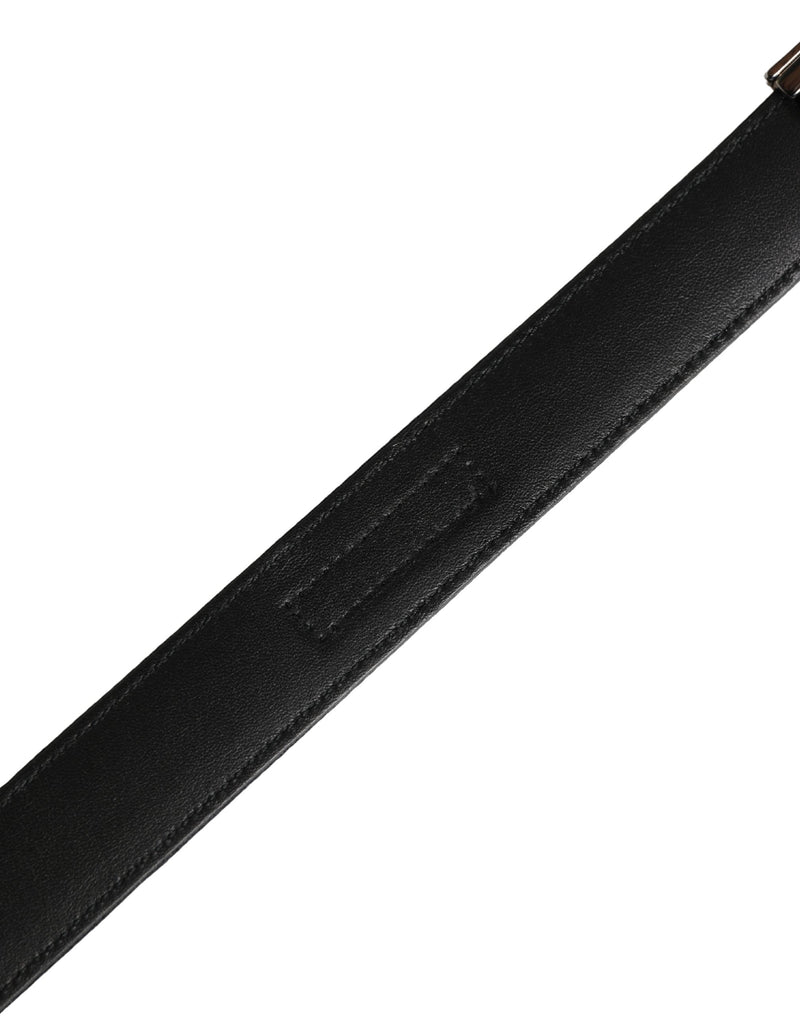 Ceinture Dolce &amp; Gabbana pour homme, noire, classique, en viscose, avec boucle en métal