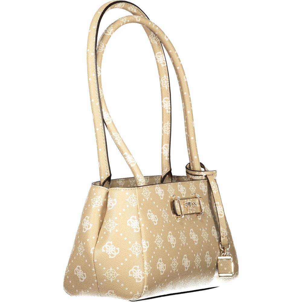 Guess Jeans Carrie Logo Bag - Élégant Sac à Main Beige pour Femme