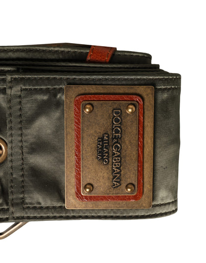 Ceinture Dolce &amp; Gabbana pour homme, en cuir noir large, avec boucle métallique DG