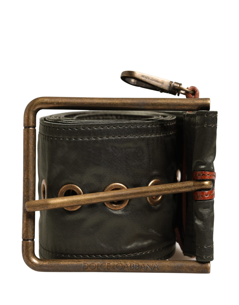 Ceinture Dolce &amp; Gabbana pour homme, en cuir noir large, avec boucle métallique DG