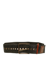 Ceinture Dolce &amp; Gabbana pour homme, en cuir noir large, avec boucle métallique DG