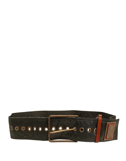 Ceinture Dolce &amp; Gabbana pour homme, en cuir noir large, avec boucle métallique DG