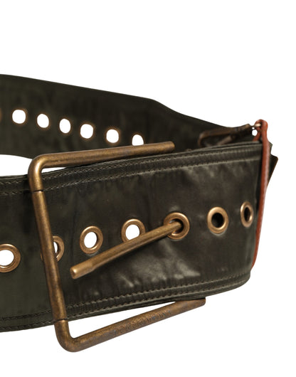 Ceinture Dolce &amp; Gabbana pour homme, en cuir noir large, avec boucle métallique DG