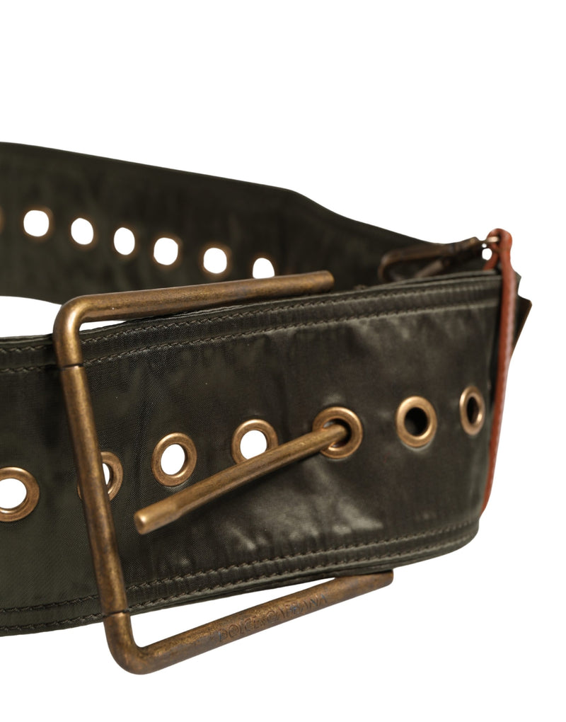 Ceinture Dolce &amp; Gabbana pour homme, en cuir noir large, avec boucle métallique DG
