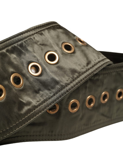 Ceinture Dolce &amp; Gabbana pour homme, en cuir noir large, avec boucle métallique DG