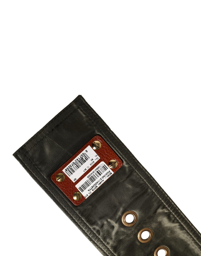 Ceinture Dolce &amp; Gabbana pour homme, en cuir noir large, avec boucle métallique DG