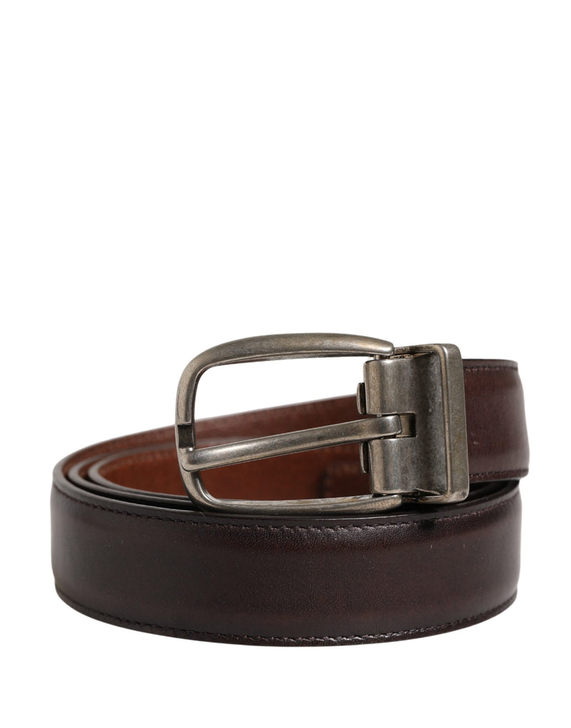 Ceinture Dolce &amp; Gabbana pour homme, en cuir marron classique avec boucle en métal