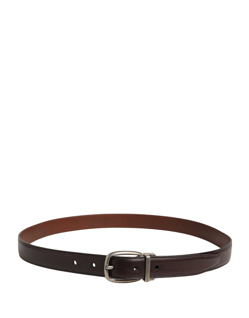 Ceinture Dolce &amp; Gabbana pour homme, en cuir marron classique avec boucle en métal