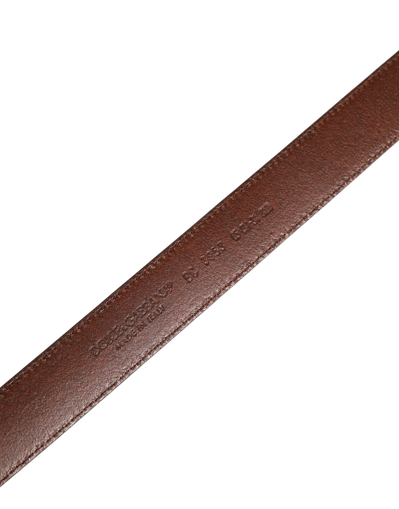 Ceinture Dolce &amp; Gabbana pour homme, en cuir marron classique avec boucle en métal