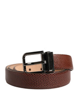 Ceinture Dolce &amp; Gabbana pour homme en cuir de chèvre marron avec boucle en métal