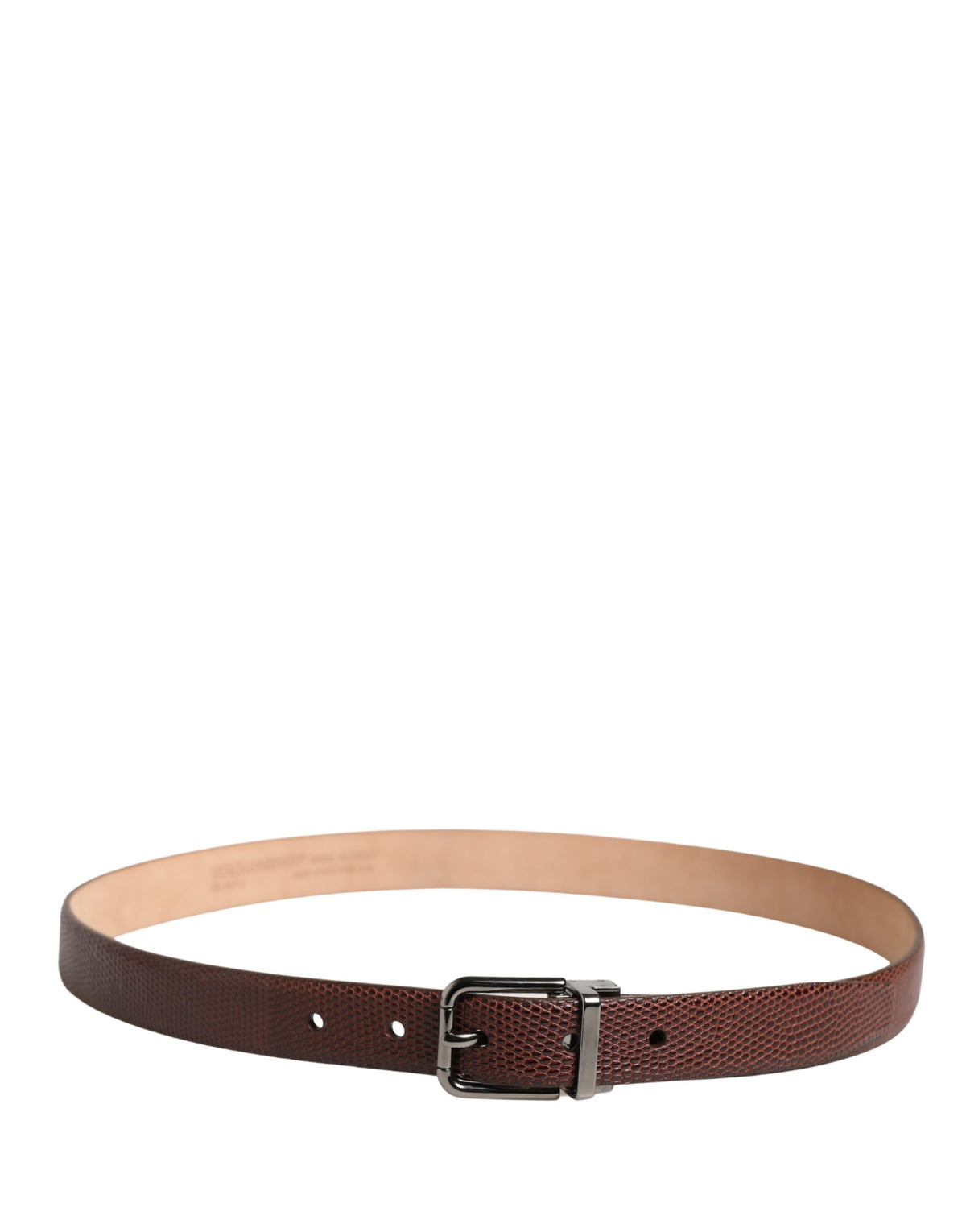 Ceinture Dolce &amp; Gabbana pour homme en cuir de chèvre marron avec boucle en métal