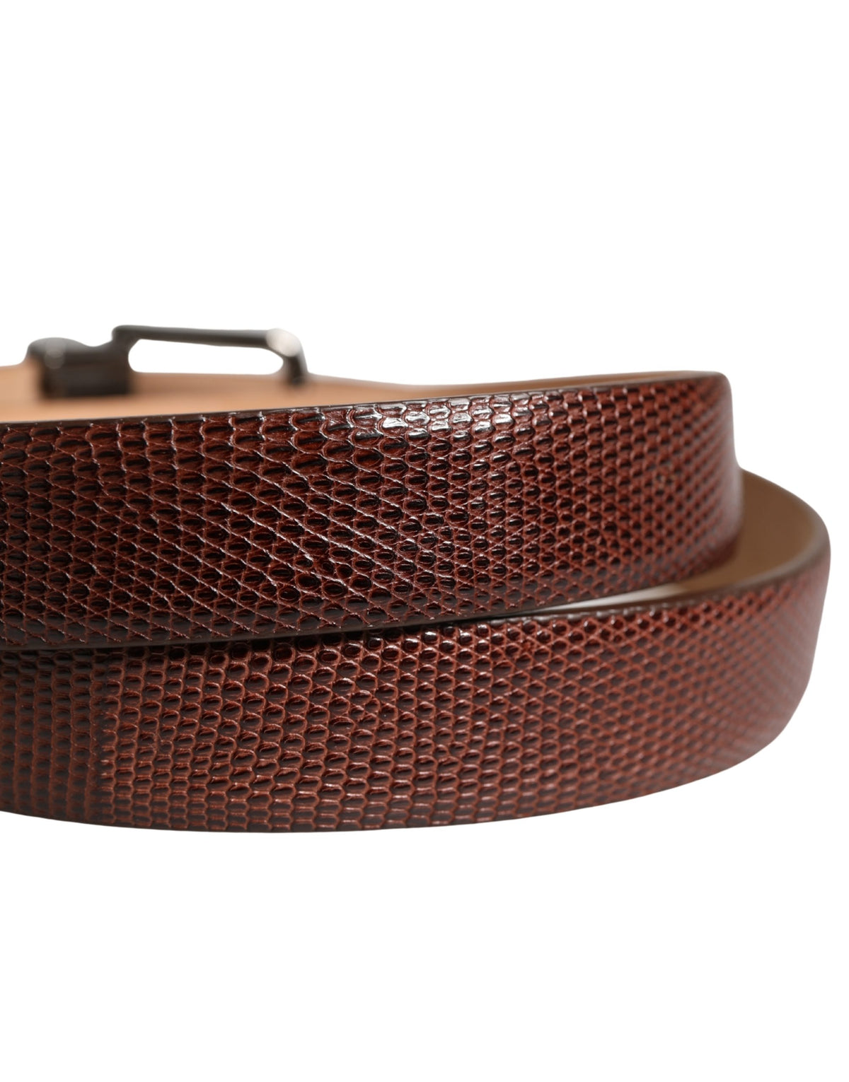 Ceinture Dolce &amp; Gabbana pour homme en cuir de chèvre marron avec boucle en métal