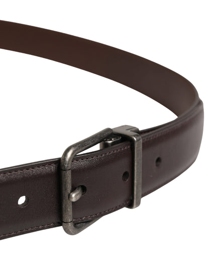 Ceinture Dolce &amp; Gabbana pour homme, en cuir marron classique avec boucle en métal